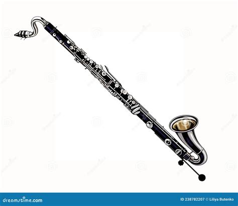 Bass Clarinet On White Background Vector Illustration Cartoondealer