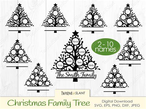 christmas family tree svg family tree svg christmas monogram svg