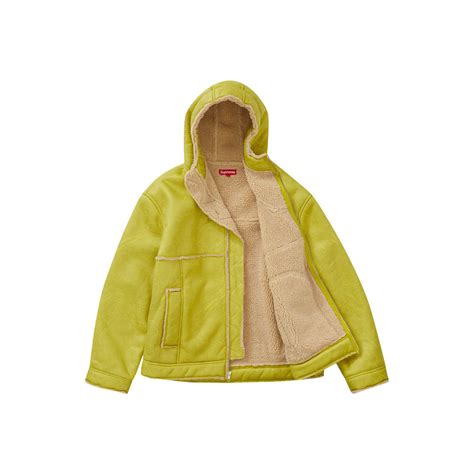 Supreme Faux Shearling Hooded Jacket Ss23 Citrussupreme Faux