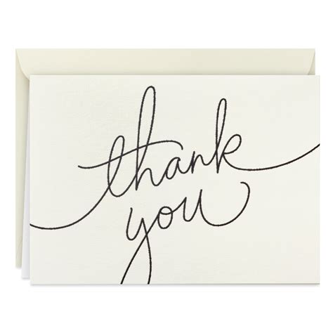 Black Script Bulk Boxed Blank Thank You Notes Pack Of 40 Note Cards