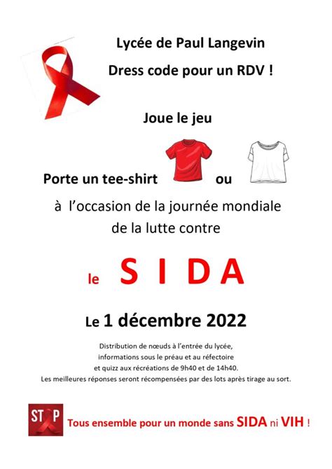 Dress Code Pour La Journ E Mondiale De Lutte Contre Le Sida Le Er