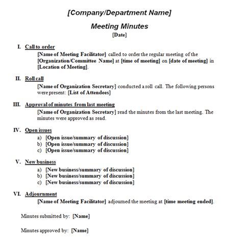 21 Free Meeting Minutes Template Word Excel Formats