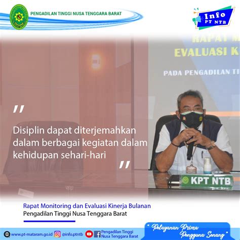 RAPAT MONITORING DAN EVALUASI KINERJA BULANAN PENGADILAN TINGGI NUSA