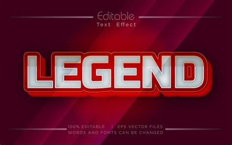 Legende 3d Text Effekt 100 Bearbeitbare Eps Datei Wort Und Schriftart