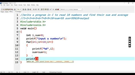 Write A Program In C To Read 10 Numbers From Keyboard And Find Their Sum And Average Question