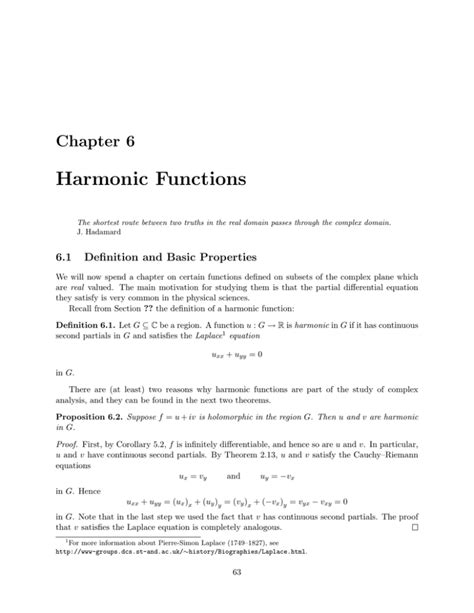 Harmonic Functions