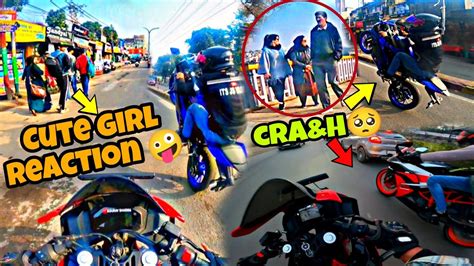 Cute Girl Crazy Reaction 🥰 Wheelies In Public 🤪 Rc200 Vs R15 Gouravsharmavlog