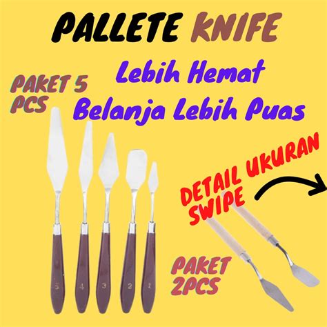 Jual PALETE KNIFE SET 5 PCS 2 PCS PISAU SPATULA DEKORASI KUE LUKIS UKIR