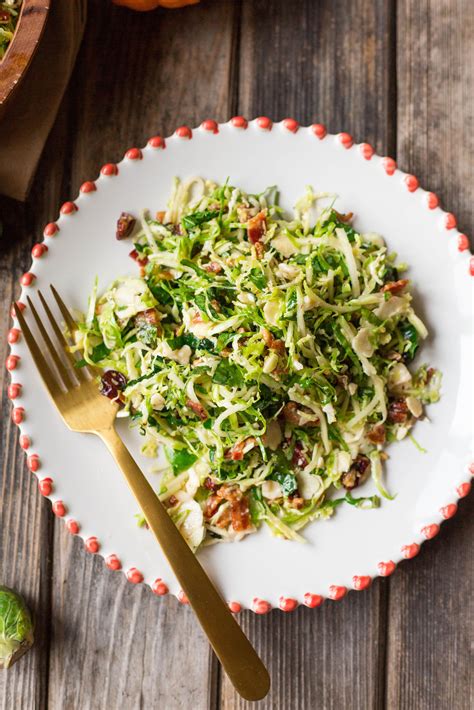 Brussels Sprout Kale Apple Salad With Sharp Cheddar Bacon Pecans