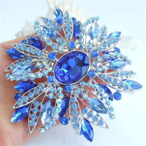 Round Teardrop Flower Brooch Pin Pendant Rhinestone Crystal Bp04053 Ebay