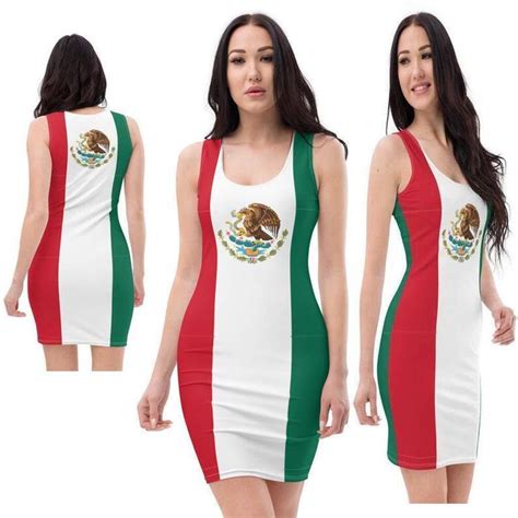 Mexican Flag Women Dress, Mexico Flag, Ladies, Adults, Teens, Design ...