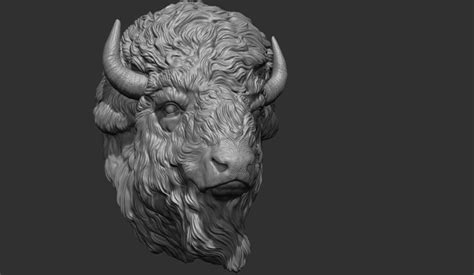 ArtStation - Bison head for pendant | Resources