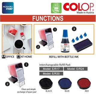 Ink Pad Cartridges Refill For Self Inking Stamps Colop Printer Round