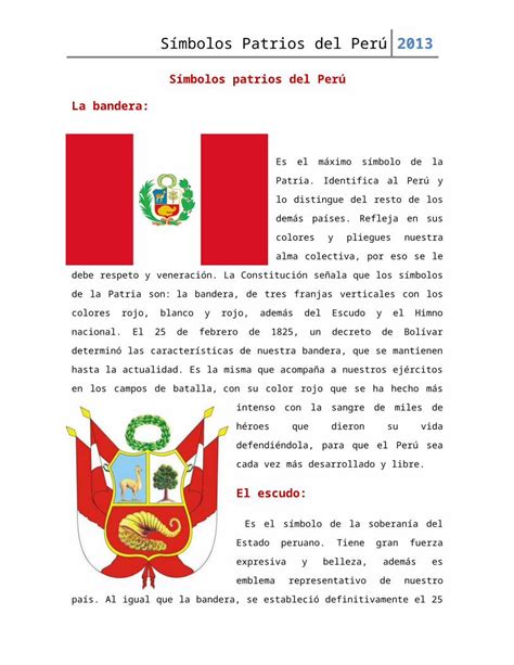 Docx Símbolos Patrios Del Perú Pdfslide Tips