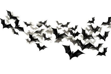 Premium Photo Bat Swarm Detailed Black Bats Isolated On White