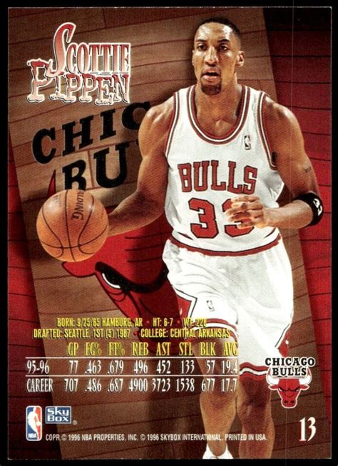 Skybox Z Force Scottie Pippen Mint Basketball Chicago Bulls Ebay