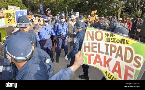 People Protesting Against The Construction Of A Helipad Stage A Rally