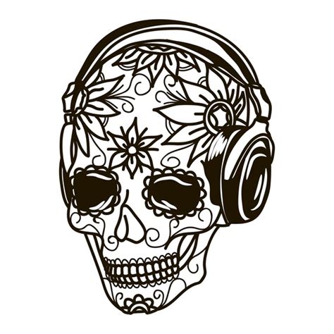 Skull Mandala Music SVG Digital File Skull Flower for - Etsy