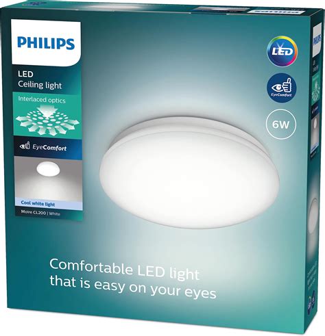 Philips Moire LED CL200 Ceiling Light Round 10W Cool White Light White