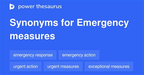 Emergency Measures Synonyms 249 Similar Words And Phrases