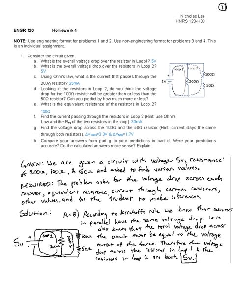 Homework Nicholas Lee Hnrs H Engr Homework Note Use