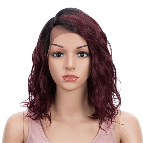 Amazon Joedir Lux Short Wavy Bob Wig Side Part Ombre Lace Front