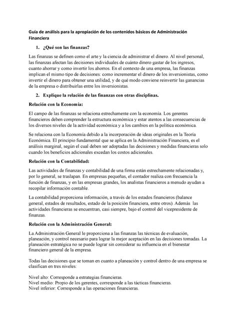 Tarea 1 Adm Financiera Guía de análisis para la apropiación de los