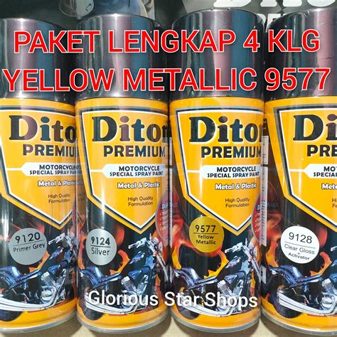 Pilok Cat Diton Premium Paket Lengkap Kaleng Cc Yellow Metallic