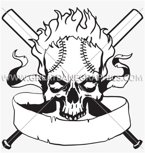 Baseball Skull SVG Baseball Vinyl Cut File For Silhouette Or Clipart