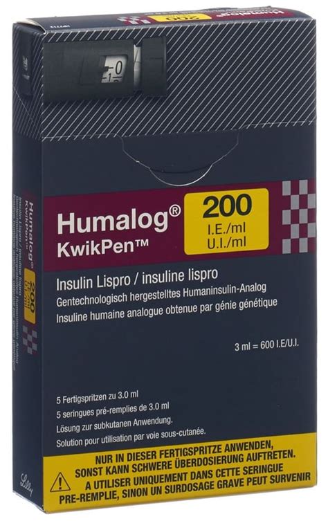 HUMALOG KwikPen Insuline sol inj 200 IE ml stylo pré 3 ml Commander