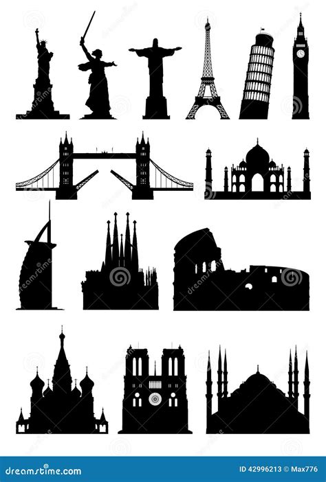 Silhouettes Landmark Stock Vector Image