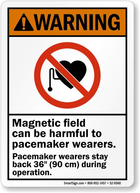 Magnetic Field Harmful To Pacemaker Wearers Warning Sign Sku S