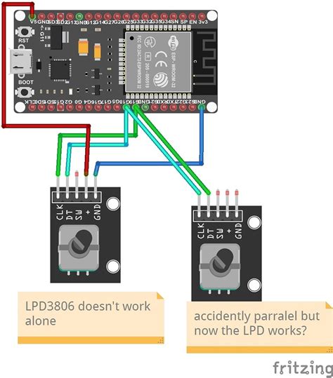 Rotaryencoder Lpd3806 Esp32 No But Arduino Uno Yes Wiring Motors