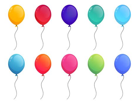 Set Of Colorful Balloons Vector Illustration 23052617 Vector Art At