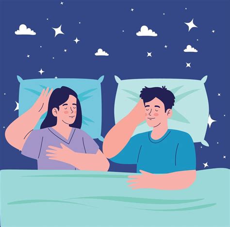 Couple Sleeping With Clouds 11226267 Vector Art At Vecteezy