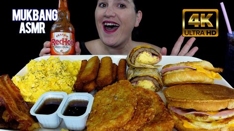 Asmr Mukbang Jack In The Box Breakfast Eating Sounds 먹방 Voluptasasmr Youtube