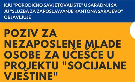 JU SLUŽBA ZA ZAPOŠLJAVANJE KANTONA SARAJEVO KJU Porodično