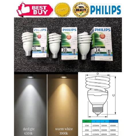 PHILIPS Tornado Spiral Series 15W 20W 24W 3000K Warm White 6500K