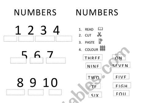 Numbers 1 20 Esl Worksheet By Nullh