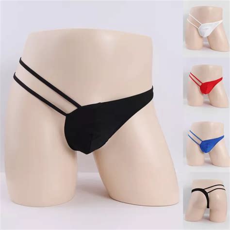 Mens G String Thongs Bulge Pouch Panties Micro Bikini T Back Briefs