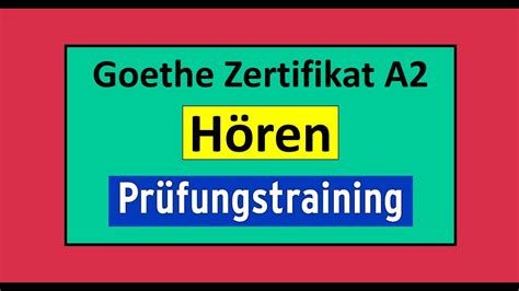 Goethe Zertifikat A H Ren Modelltest Mit L Sung Am Ende Vid