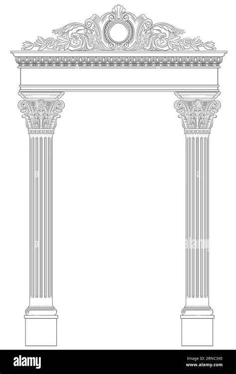 Classical Arch With Greek Ionic Columns Stock Vector Image And Art Alamy