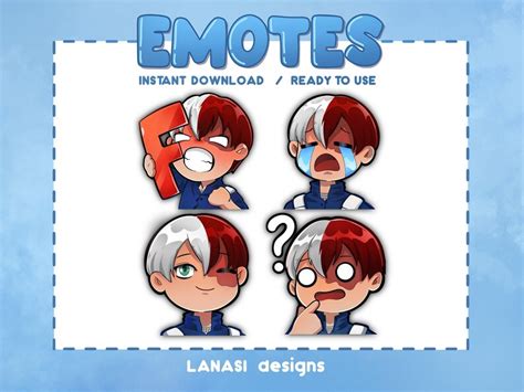 TODOROKI My Hero Academia TWITCH EMOTES Anime (Download Now) - Etsy