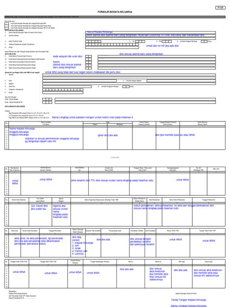 Contoh Pengisian F101 Biodata Keluarga Pdf