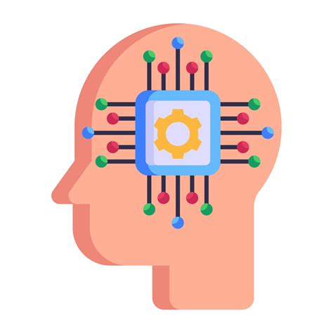 Cogwheel Inside Head Flat Icon Of Technical Mind 6402604 Vector Art At
