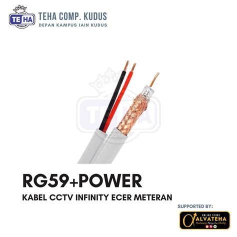 Jual Kabel CCTV RG59 Plus Power Meteran Coaxial RG 59 Eceran 1 Meter