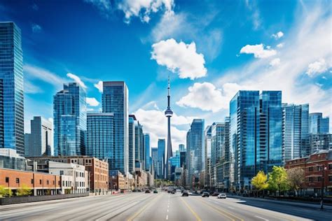 Premium Ai Image Scenic Toronto Financial District Skyline And Modern