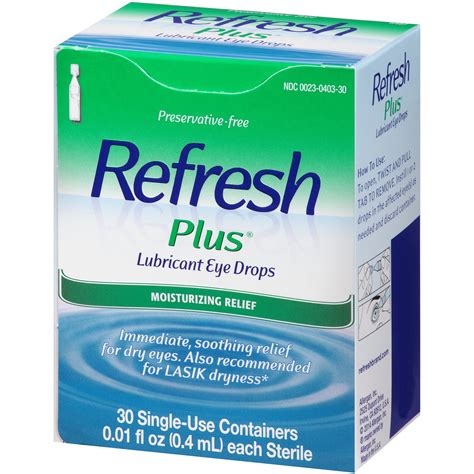 Refresh Plus Lubricant Eye Drops, PF, 0.01 fl oz, 30 Count, Pack of 1 ... 