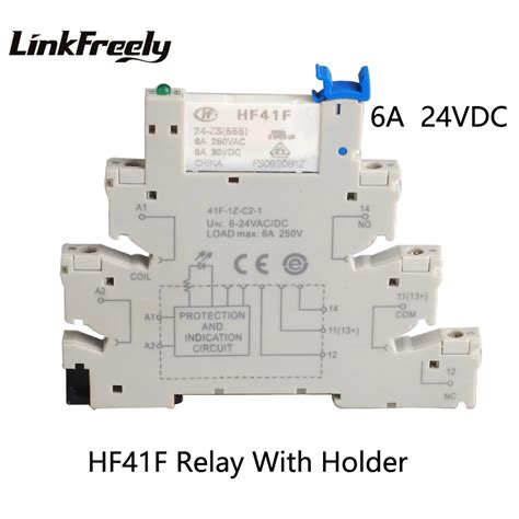 Hf41f 24 Zs 1buc Slim Releu Pe Șină Din Alimentare Pcb Releu Suport Bobina 24 Vcc Contact 6a