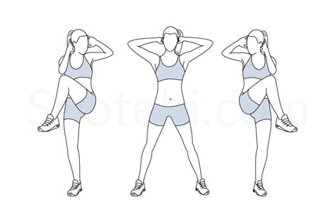 Standing Criss Cross Crunches Illustrated Exercise Guide